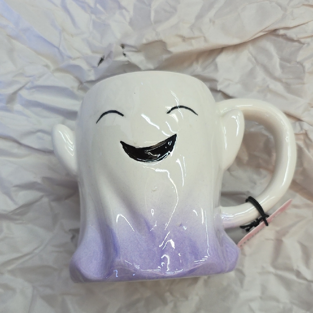 Cute Ghost Mug with Purple Gradient